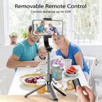 Selfie Stick Gimbal Stabilizer, UPXON 360° Rotation Tripod with Wireless Remote, Portable Phone Holder, Auto Balance 1-Axis Gimbal for Smartphones Tiktok Vlog Youtuber Live Video Record