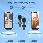 MAYBESTA Wireless Lavalier Microphone for iPhone, iPad, Android - Bluetooth Lapel Phone Mic for Video Recording - Mini Clip on Microphones for Tiktok YouTube Podcast Interview