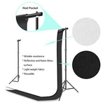 Photography Photo Video Studio Background Stand Support Kit with 3 Muslin Backdrop Kits (White/Black/Chromakey Green Screen Kit),1050W 5500K Daylight Umbrella Lighting Kit with Carry Bag