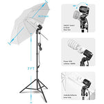 Photography Photo Video Studio Background Stand Support Kit with 3 Muslin Backdrop Kits (White/Black/Chromakey Green Screen Kit),1050W 5500K Daylight Umbrella Lighting Kit with Carry Bag