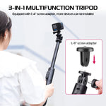 ULANZI MT-70 Extendable Phone Tripod, 63" Selfie Stick Phone Vlog Tripod Stand with 2 Phone Clip, 360° Rotate Dual Camera Tripod for iPhone Sony Canon GoPro, Lightweight for Travel