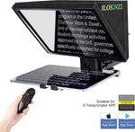 i2/12inch/Black, Liftable Teleprompter with Remote Control and app Metal for 12.9" Tablets with Adjustable Tempered Optical Glass Supports Webcam Wide Angle Camera Lens Studio Make Videos