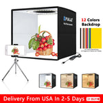 Puluz Photo Studio Box Photography Lightbox,Photo Studio Shooting Tent Box Kit,Dimmable Photo Softbox With 6/12 Colors Backdrop