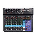 Professional Audio Mixer 8-Channel Sound Mixing Console A8 Support Bluetooth USB 48V Power Interface for Karaoke Party Recording