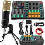 Professional Cardioid Pickup Podcast Microphone(Optional Project),Portable Audio Mixer for Live Streaming,Gaming,PC