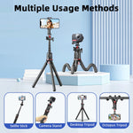 MAMEN Flexible Octopus Tripod Telescopic Phone Holder Stand with Remote Control for Camera Smartphone Livestream Vlog Tripod