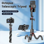 MAMEN Flexible Octopus Tripod Telescopic Phone Holder Stand with Remote Control for Camera Smartphone Livestream Vlog Tripod